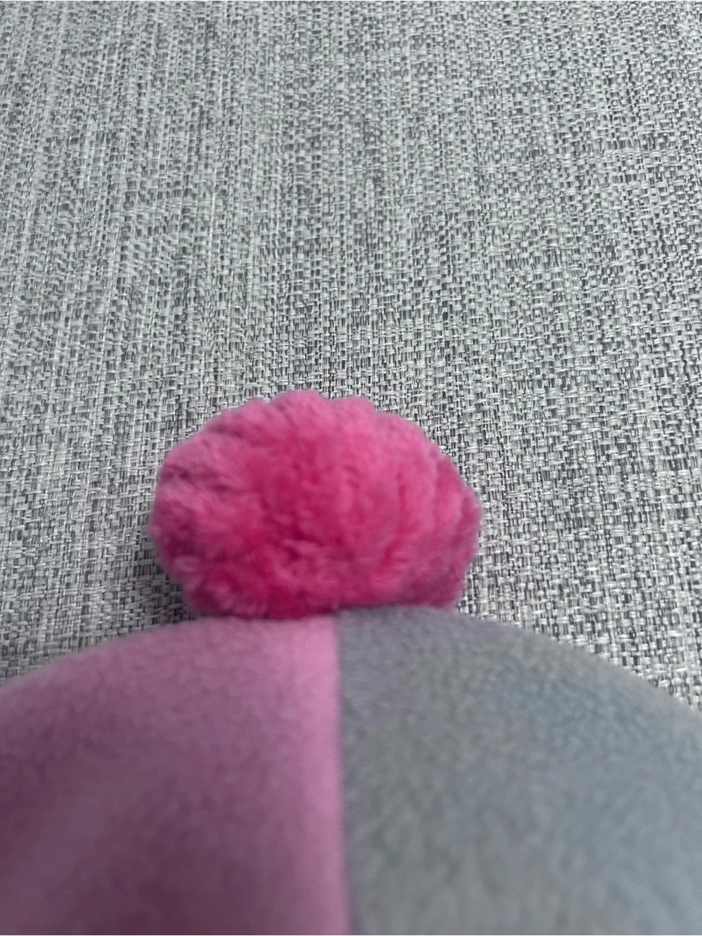Columbia Kids' Pink & Gray Trapper Fleece Pom Beanie. Size L/XL